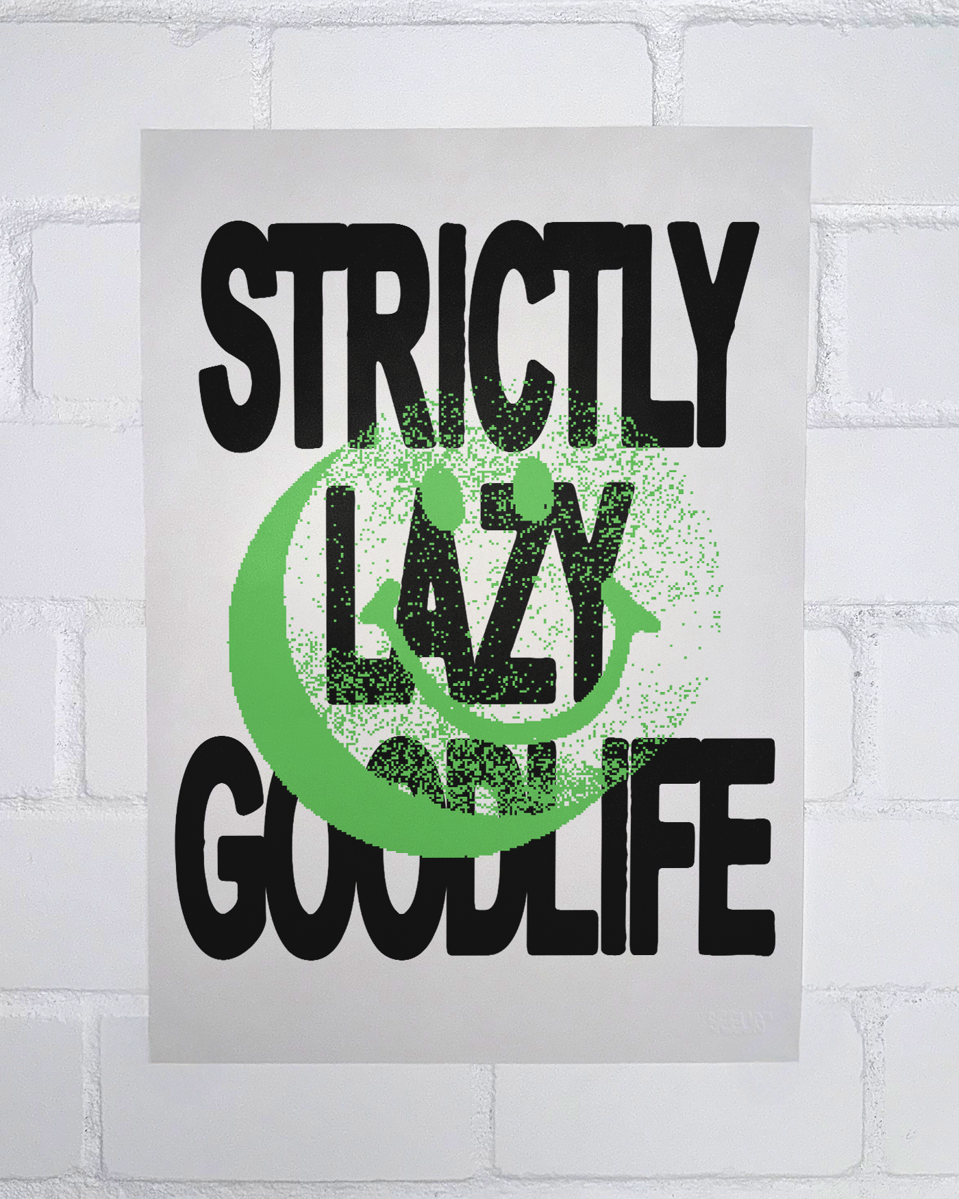 Lazy Smile White ➔ Giclée Art Print